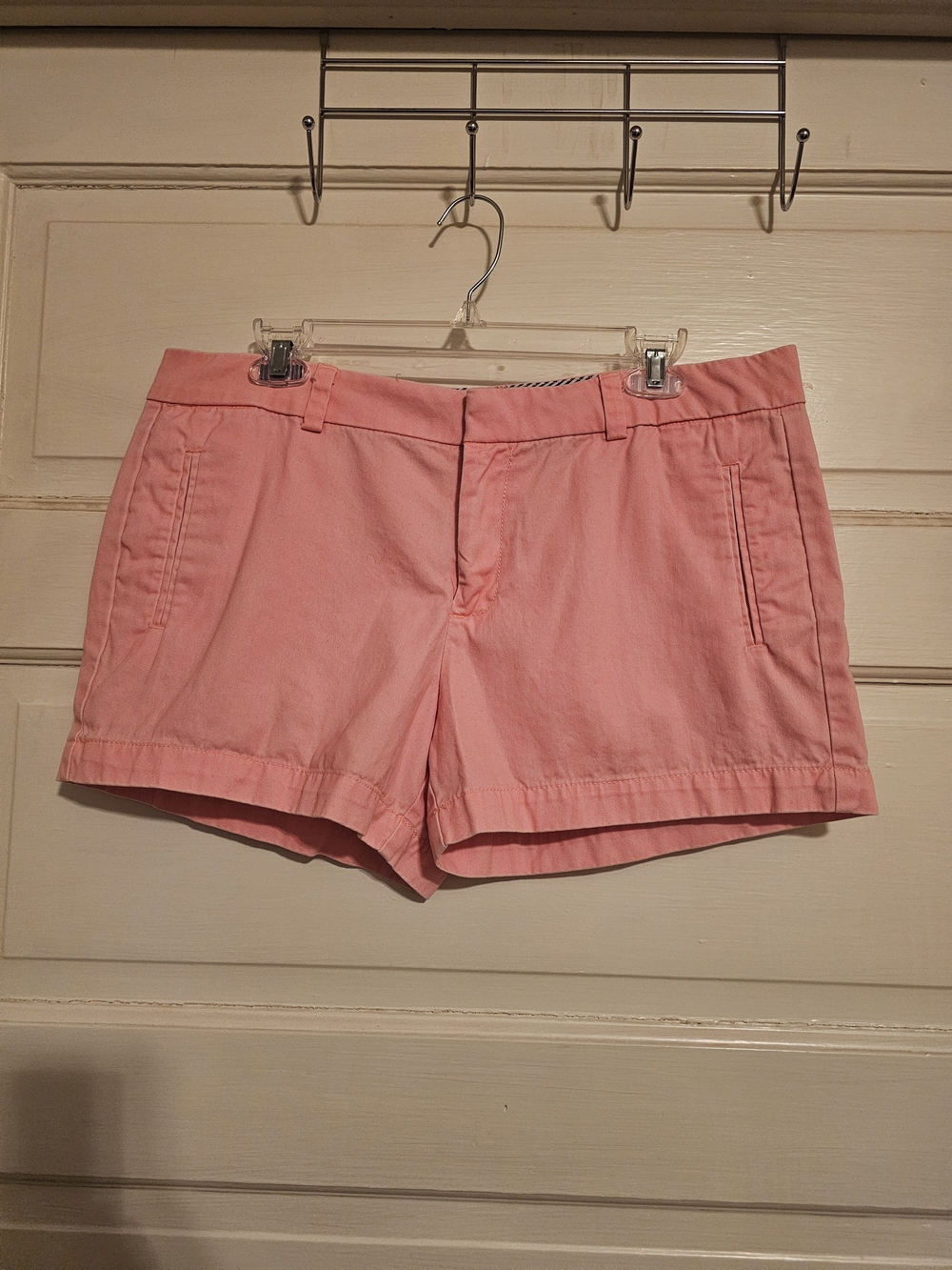 J.Crew Broken-In Chino Shorts Mid Rise Hot Pink Salmon Size 12